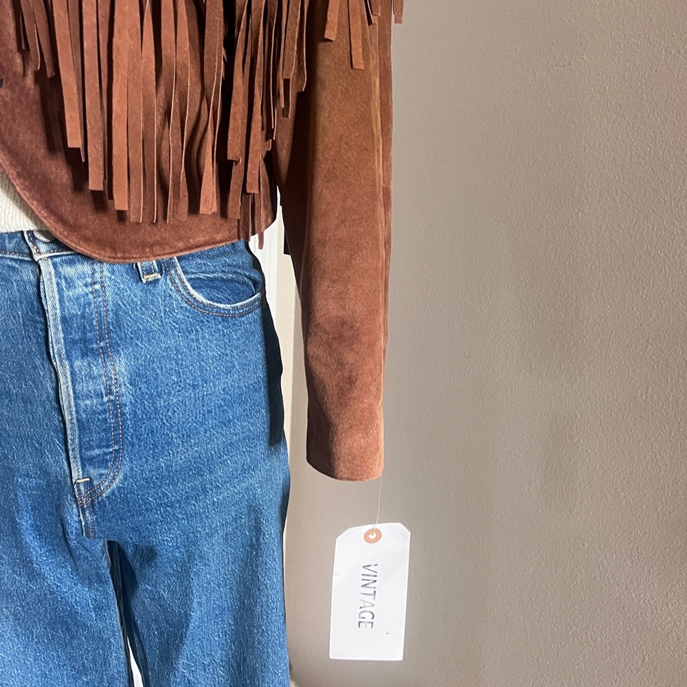 Vintage Ann Taylor Suede Fringe Jacket - Picture 3 of 15